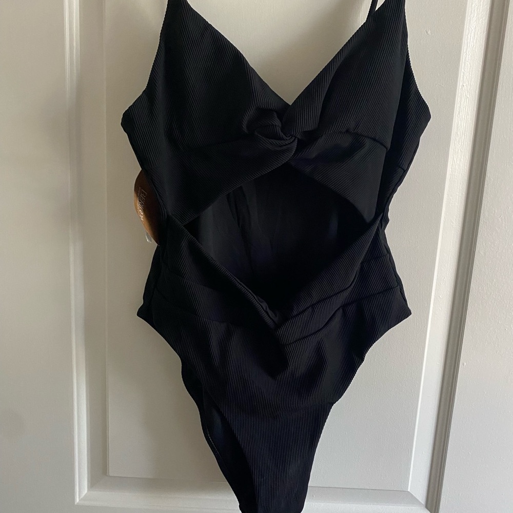 NWT Black One Piece Cutout Swimsuit